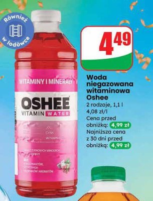 Woda niegazowana witaminowa Oshee promocja w Dino