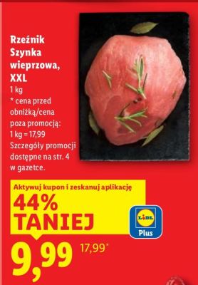 Rzeźnik Szynka wieprzowa, XXL promocja w Lidl