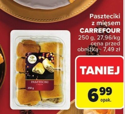Paszteciki z mięsem Carrefour promocja w Carrefour Market