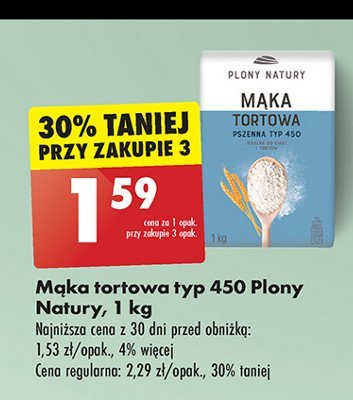 Mąka tortowa pszenna typ 450 Plony natury promocja w Biedronka