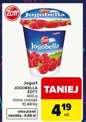 Jogurt Jogobella Zott malina promocja w Carrefour Market