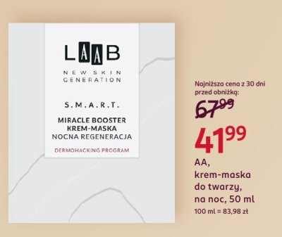 Krem-maska do twarzy na noc S.M.A.R.T. Miracle Booster promocja w Rossmann