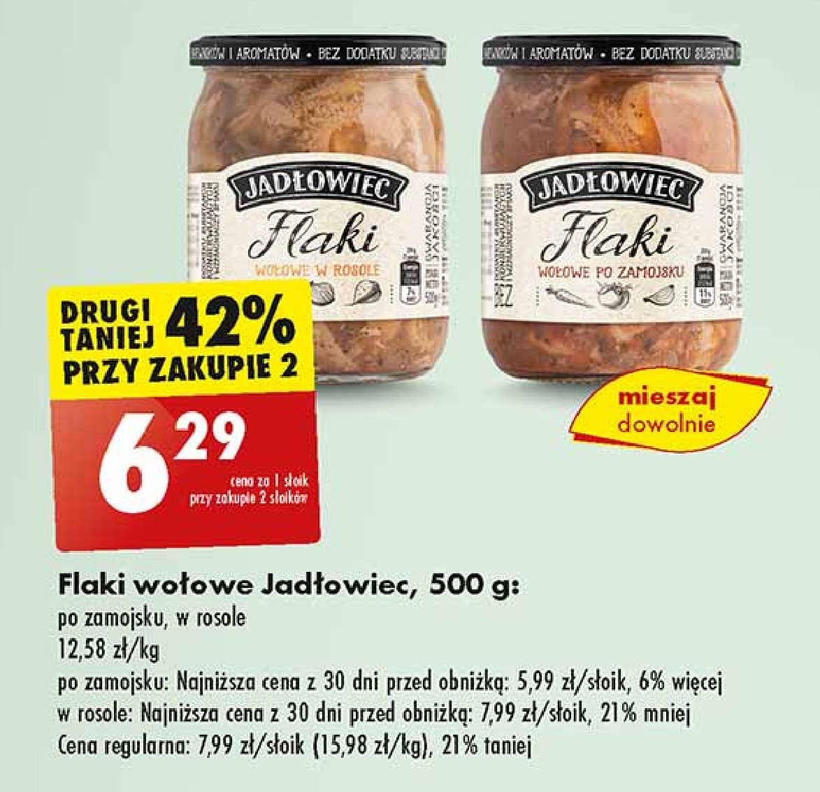 Flaki wołowe w rosole Jadłowiec (Biedronka) promocja