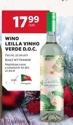 Wino Leilla Vinho Verde D.O.C. białe wytrawne promocja w Stokrotka