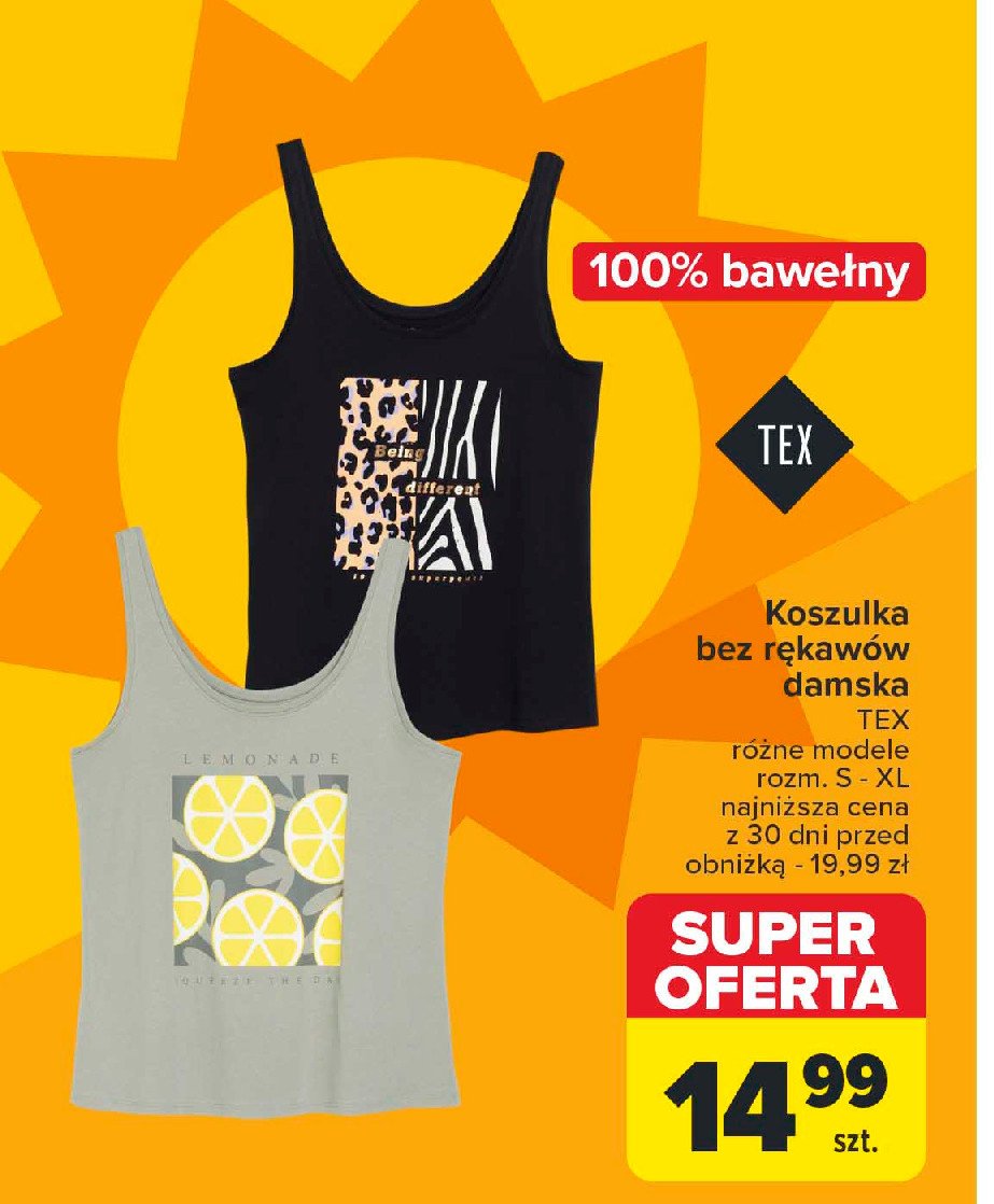 Koszulka bez rękawów s-xl Tex promocja