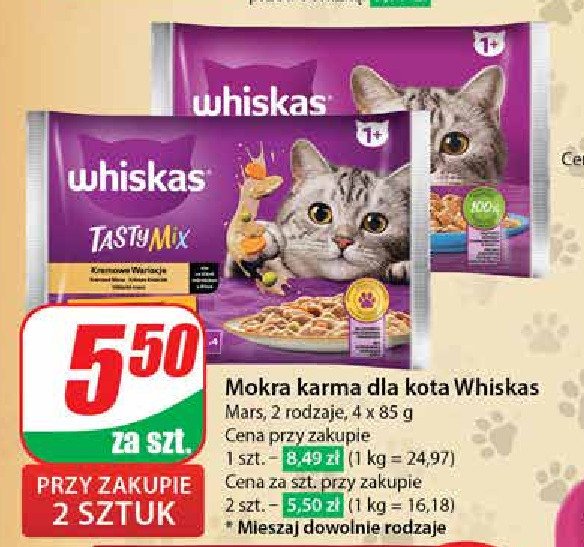 Potrawka w galaretce smaki rybne Whiskas promocja