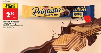 Wafelek Princessa Longa Dark Chocolate 40-41g promocja w Biedronka