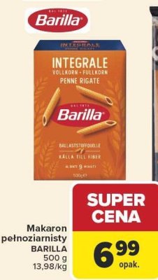 Makaron pełnoziarnisty Barilla Integrale Penne Rigate promocja w Carrefour