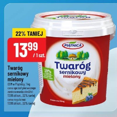 Twaróg sernikowy mielony Piątnica promocja w POLOmarket