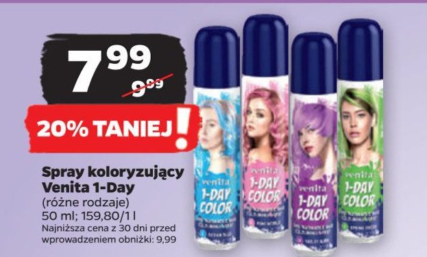 Spray koloryzujący do włosów nr 8 różowy świat Venita 1-day color promocja