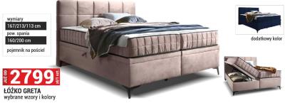 Łóżko GRETA wybrane wzory i kolory promocja w Merkury Market