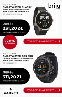Smartwatch GRS PRO męski zegarek GARETT ZG-018798 czarny promocja w Briju