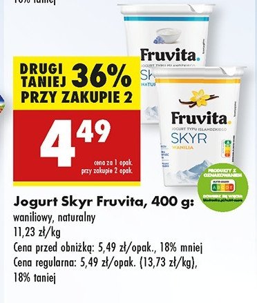 Jogurt skyr waniliowy Fruvita skyr promocja