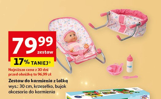 Zestaw do karmienia z lalką 30 cm promocja w Auchan