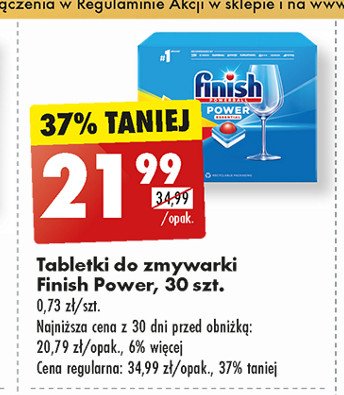 Tabletki do zmywarek lemon Finish power essential promocja w Biedronka