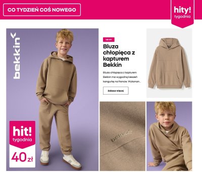 Bluza chłopięca z kapturem Bekkin promocja