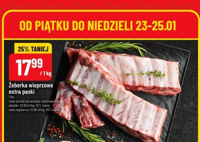 Żeberka wieprzowe extra paski promocja w POLOmarket