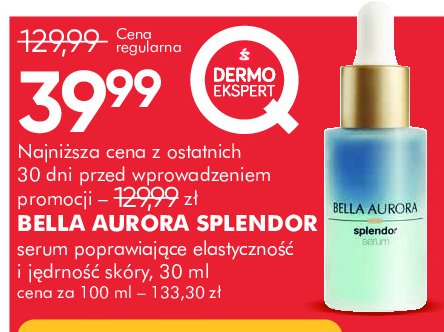 Serum do twarzy elastyczność i jędrność Bella aurora splendor promocja