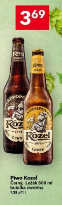 Piwo Kozel Černý, Ležák 500 ml butelka zwrotna promocja w LEWIATAN