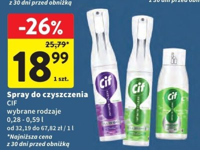 Spray do czyszczenia CIF wybrane rodzaje promocja w Intermarche
