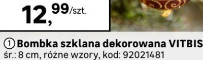 Bombka szklana dekorowana VITBIS promocja w Leroy Merlin