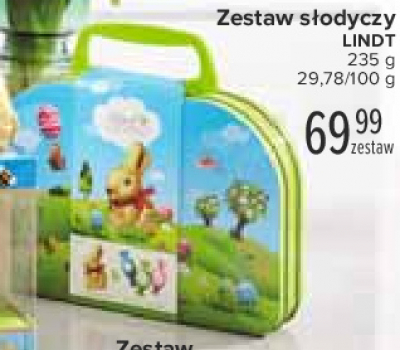 Zestaw walizka: zajączek z czekolady i czekoladki mleczne z nadzieniem Lindt gold bunny promocja