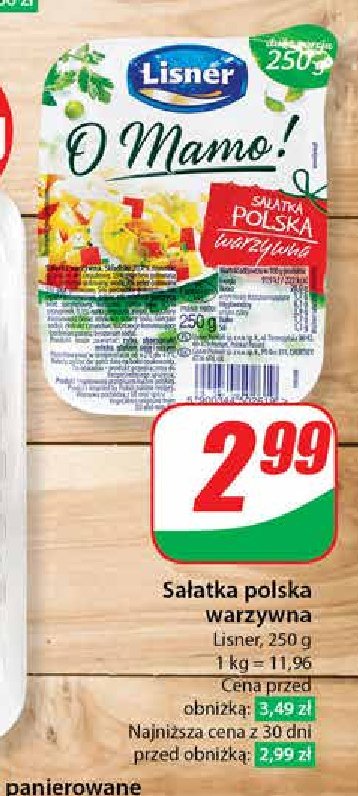 Sałatka polska warzywna Lisner o mamo! promocja