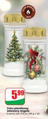 Znicz plastikowy zalewany Angela 2 wzory promocja w Dino