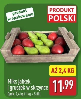 Miks jabłek i gruszek w skrzynce promocja w Aldi