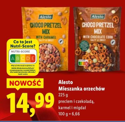 Mieszanka orzechów z preclami i czekoladą promocja w Lidl