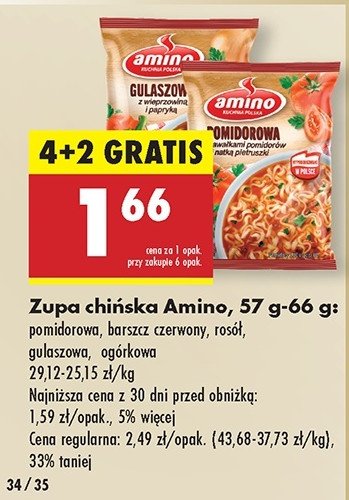 Zupa ogórkowa z koperkiem Amino promocja w Biedronka