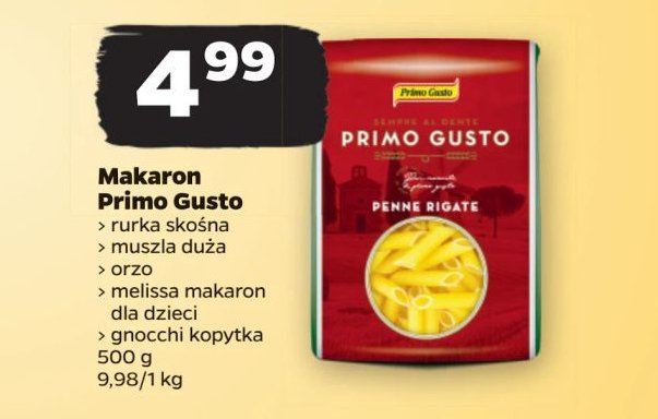 Makaron rurki skośne PRIMO GUSTO BIO promocja