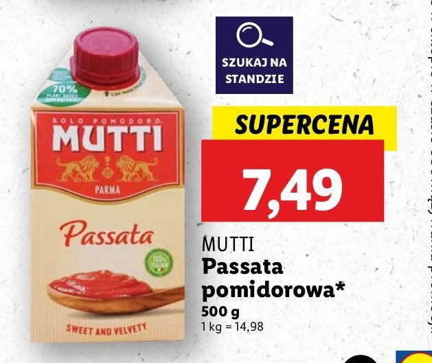Passata pomidorowa mutti Mutti promocja