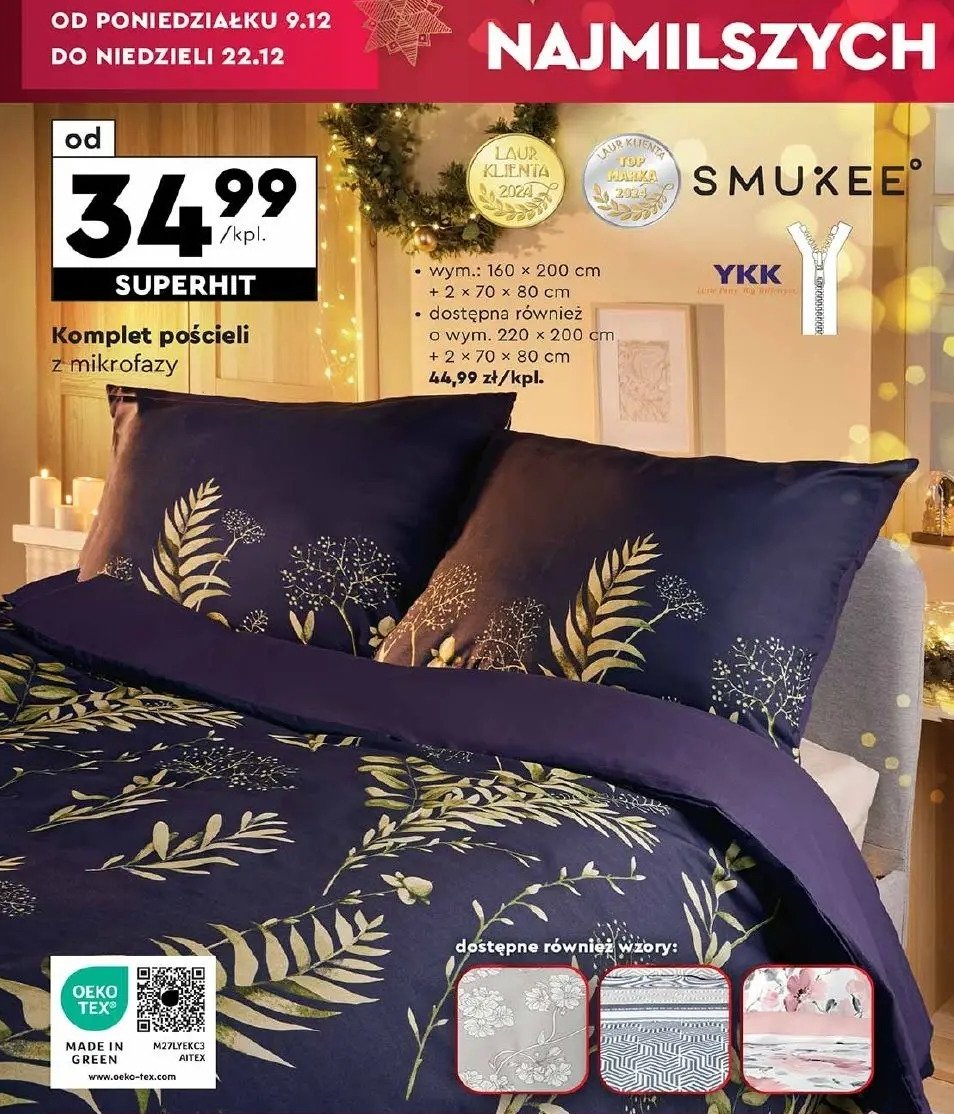 Komplet pościeli z mikrofazy 160 x 200 cm + 2 x 70 x 80 cm Smukee promocja