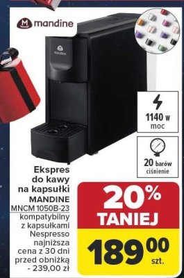 Ekspres do kawy na kapsułki MNCM 1050B-23  promocja w Carrefour