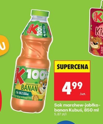 Sok marchew-jabłko-banan Kubuś 850ml promocja w Biedronka