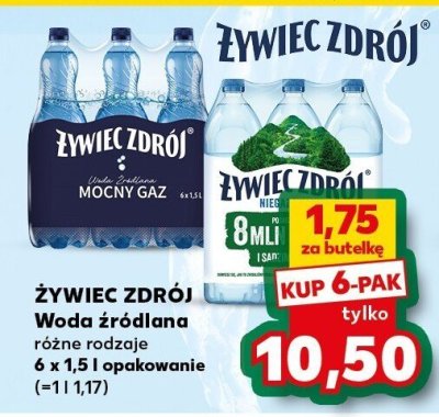 Woda źródlana różne rodzaje 6-pak promocja w Kaufland