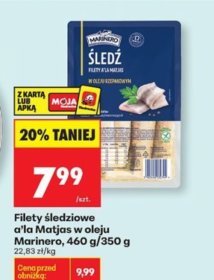 Filety śledziowe a'la Matjas w oleju Marinero promocja w Biedronka