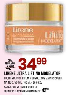 Krem Lirene Ultra Lifting Modelator ujędrniający krem korygujący zmarszczki promocja w Drogerie Natura