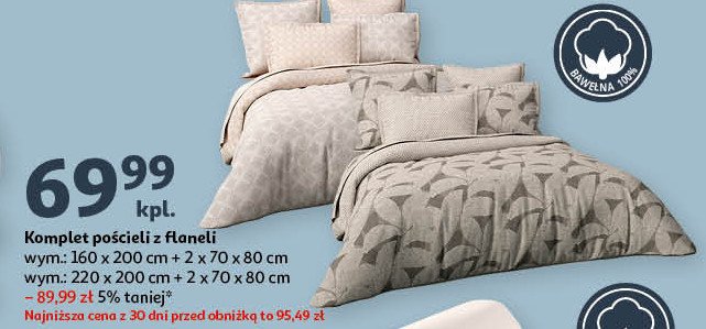 Komplet pościeli z flaneli 220 x 200 cm + 2x 70 x 80 cm Actuel promocja