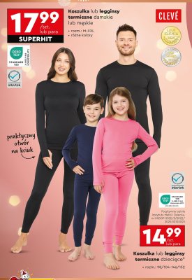 Koszulka lub legginsy termiczne dziecięce CLEVÉ promocja w Biedronka