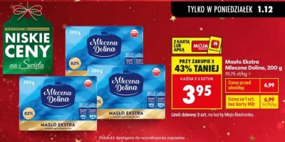 Masło Ekstra Mleczna Dolina, 200g promocja w Biedronka