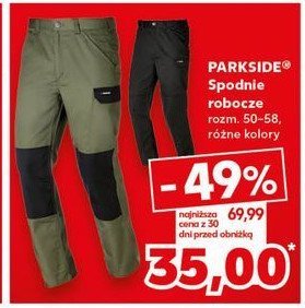 Spodnie robocze męskie 50-58 Parkside promocja w Kaufland