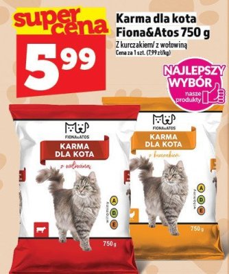 Karma dla kota Fiona&Atos 750 g promocja w TOPAZ