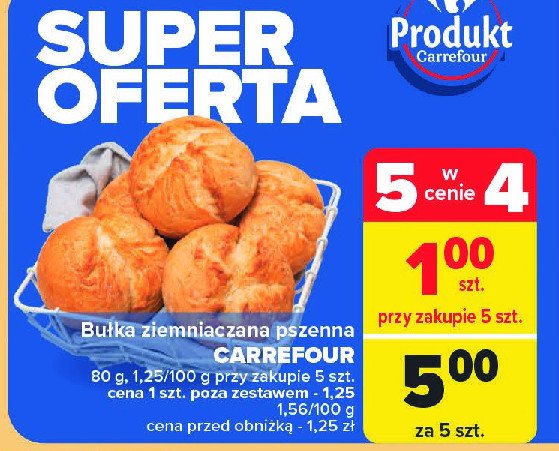 Bułka ziemniaczana pszenna Carrefour promocja