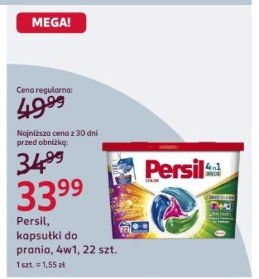 Kapsułki do prania Persil, 4w1, 22 szt. promocja w Rossmann