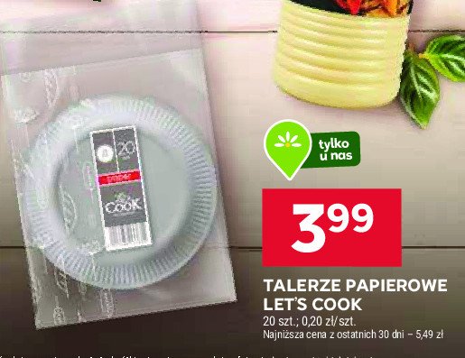 Talerze papierowe 23 cm Let's cook promocja