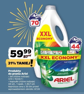 Produkty do prania Ariel promocja w Netto