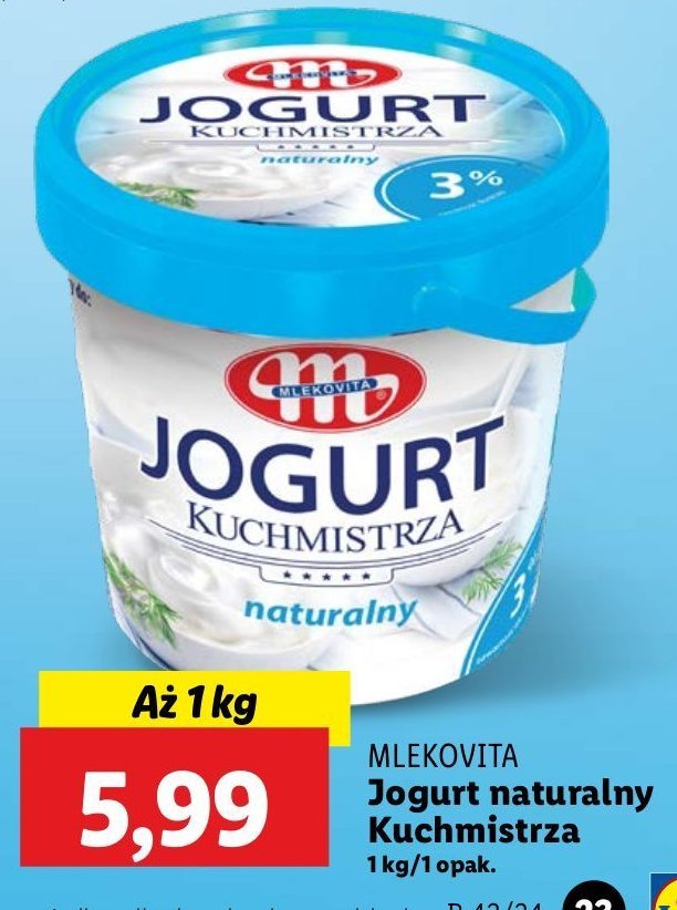 Jogurt naturalny kuchmistrza 3% Mlekovita promocja