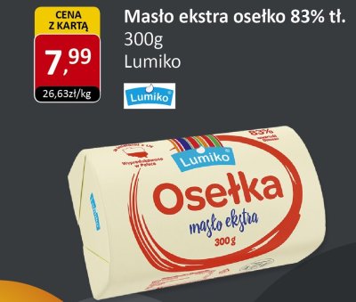 Masło ekstra osełko 83% tł. 300g promocja w Market Point